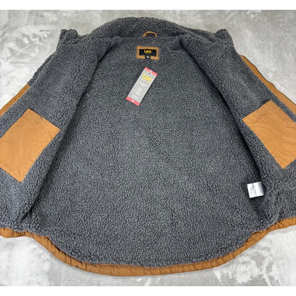 Lee Summit Vest Mens XL Tobacco Brown NWT Sherpa Lined Canvas Workwear LM30VT618